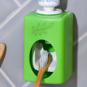 Выдавливатель для зубной пасты механический «Листья», зеленый Ош