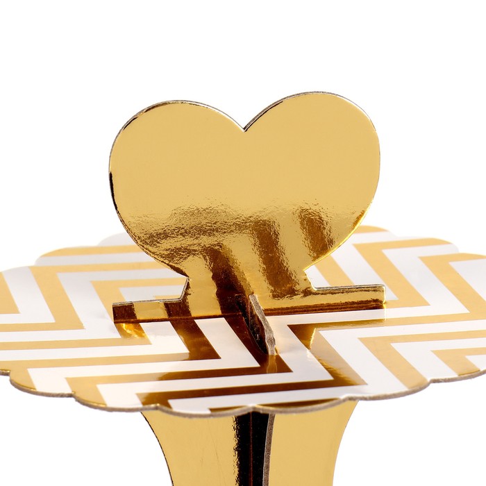 фото Подставка для пирожных «зигзаги», золото страна карнавалия