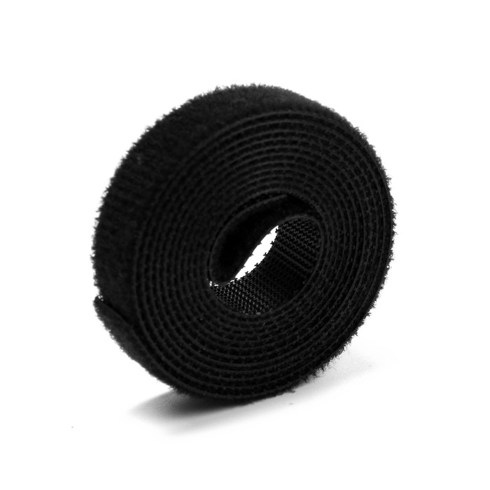 Лента-липучка для проводов 1000Х10Х1,5 мм ТУНДРА, цвет черный, 1 шт.