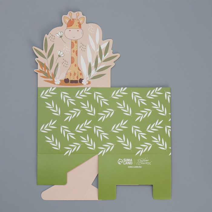 Коробки для мини букетов «Жирафик», 12 × 20 × 10 см