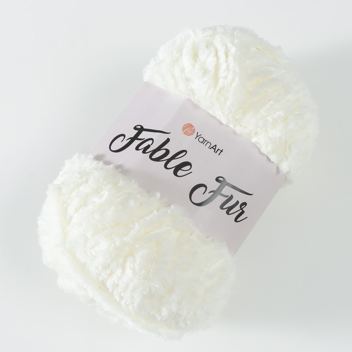

Пряжа "Fable Fur" 100% микрополиэстер 100м/100гр (966 молочный)