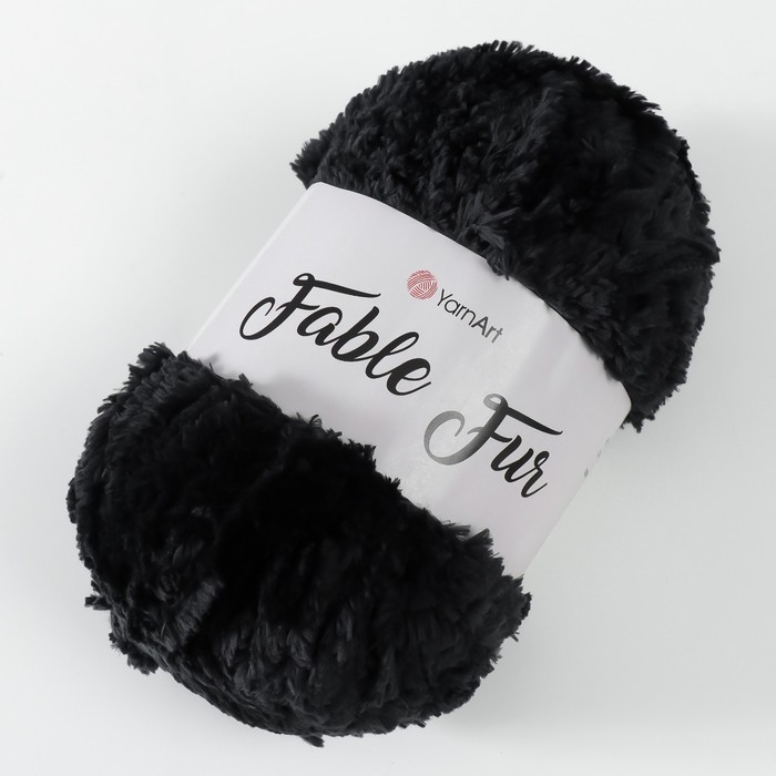 

Пряжа "Fable Fur" 100% микрополиэстер 100м/100гр (988 чёрный)