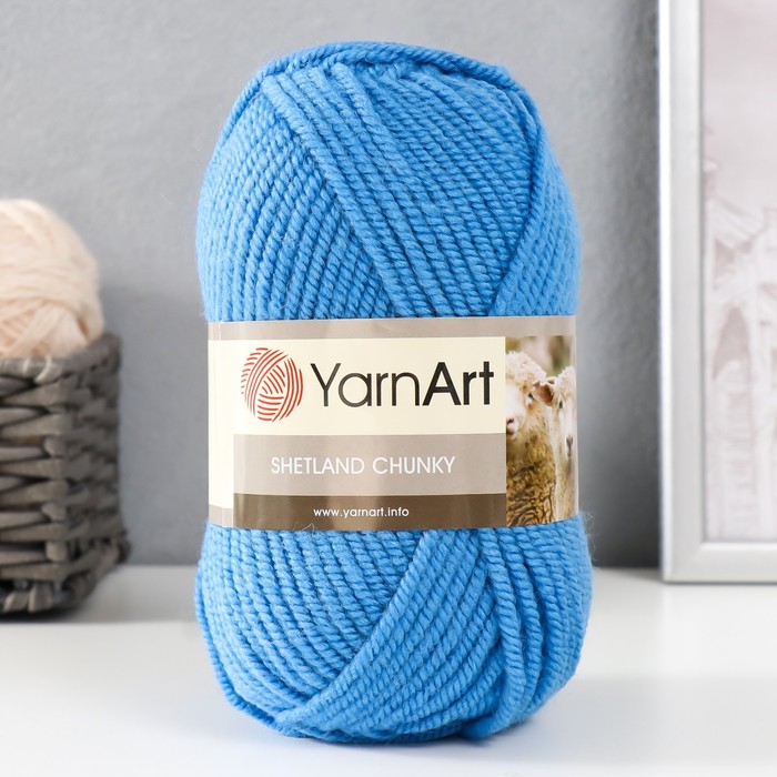 

Пряжа "Shetland Chunky" 50% акрил, 50% шерсть 150м/100гр (626 тёмн.голубой)