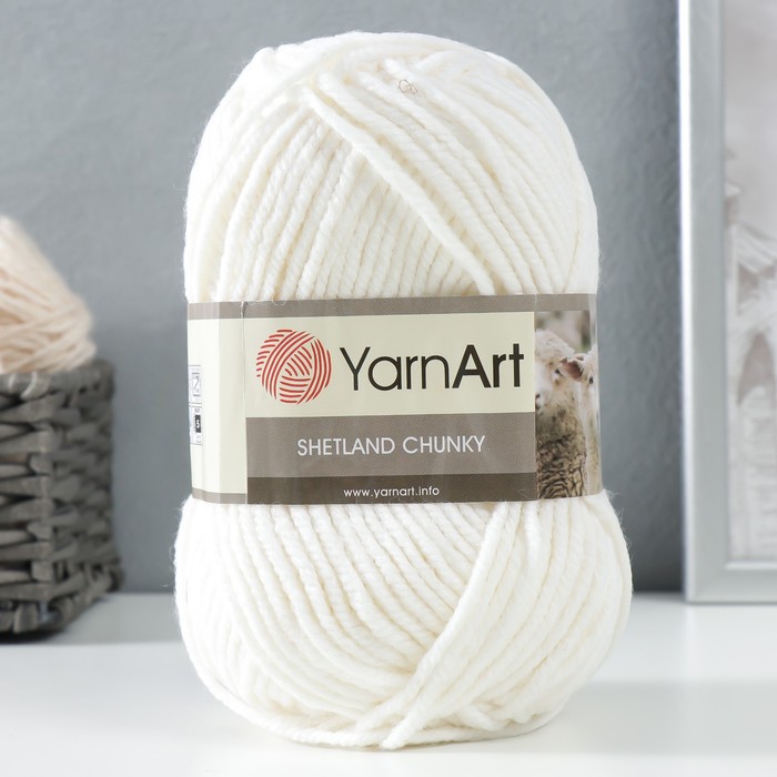 

Пряжа "Shetland Chunky" 50% акрил, 50% шерсть 150м/100гр (601 белый)