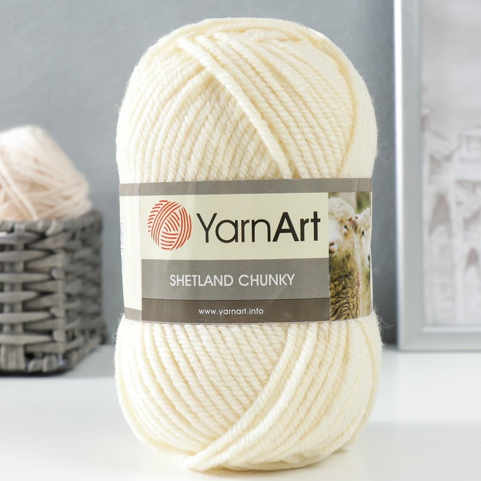 

Пряжа "Shetland Chunky" 50% акрил, 50% шерсть 150м/100гр (603 молочный)