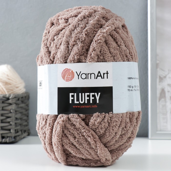 Пряжа Fluffy 100% микрополиэстер 70м/150гр (726 какао) пряжа семеновская пряжа arina 13378 какао 5 шт по 100 г