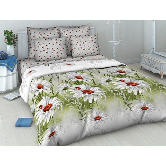 Постельное бельё евро Василиса «Божья коровка», 215х200см, 200х220см, 70х70см - 2 шт