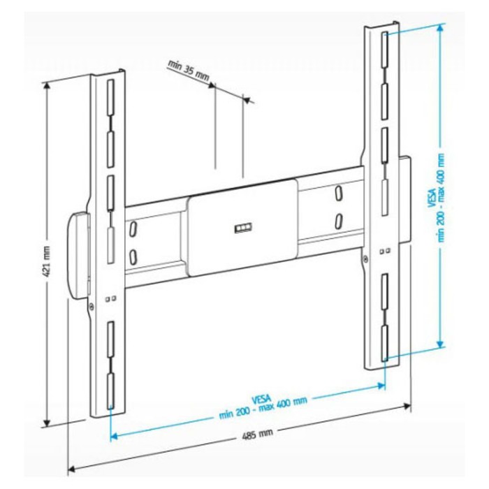 фото Кронштейн для телевизора holder lcd-f4611, до 40 кг, 32-65", настенный, фиксированный, чёрный