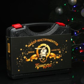 Набор инструментов в кейсе ТУНДРА, подарочная упаковка к Новому году, 11 предметов