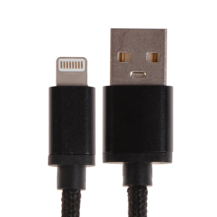 фото Кабель oxion dcc255, lightning - usb, зарядка + передача данных, 1.3 м, оплетка, черный