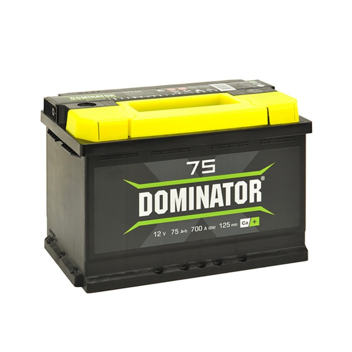 Аккумулятор Dominator 75 А/ч, 750 А, 277х175х190, обратная полярность аккумулятор высокой мощности для электровелосипеда 72 в 12 а ч 15 а ч 20 а ч 25 а ч 30 а ч 40 а ч 3000 вт 84 в