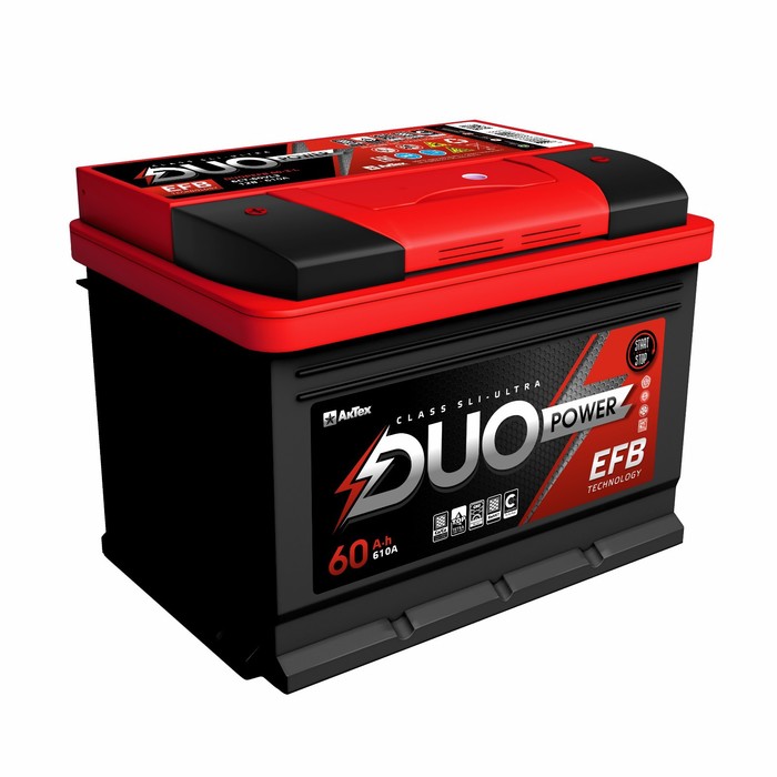 

Аккумулятор Duo Power EFB 60 А/ч, 600 А, 242х175х190, обратная полярность