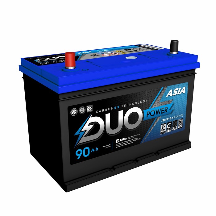 

Аккумулятор Duo Power Asia 90 А/ч, 780 А, 306х175х225, прямая полярность