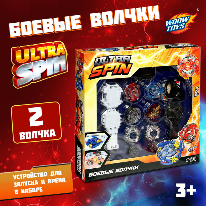 

Набор для батлов ULTRA SPIN, 2 сборных волчка, 2 устройства запуска, 1 арена