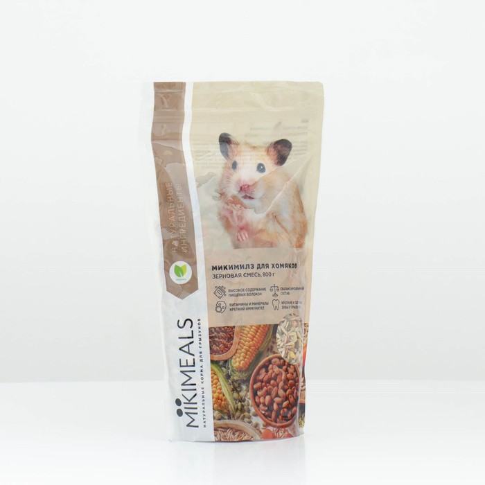 Сухой корм Mikimeals для хомяков, зерновая смесь, 800 г