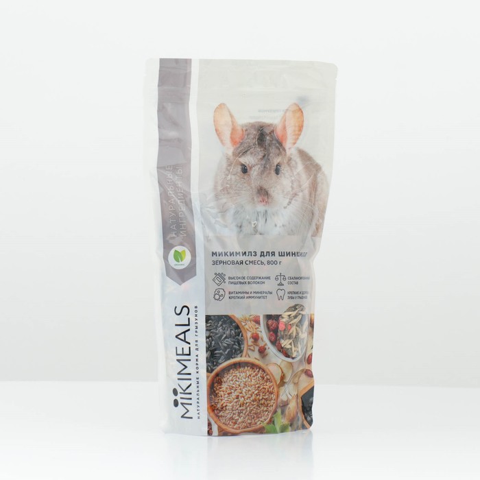 Сухой корм Mikimeals для шиншил, зерновая смесь, 800 г