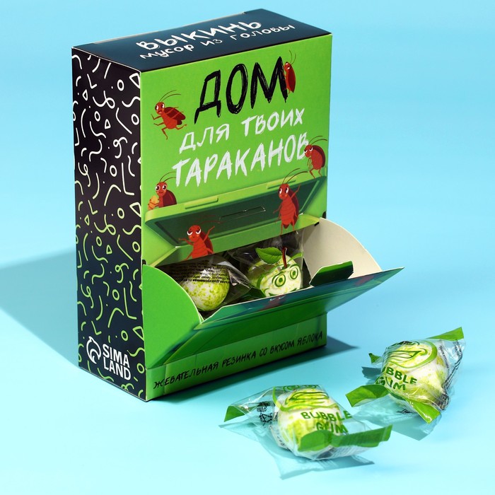 

Жевательная резинка «Дом для твоих тараканов», вкус: яблоко, 110 г.