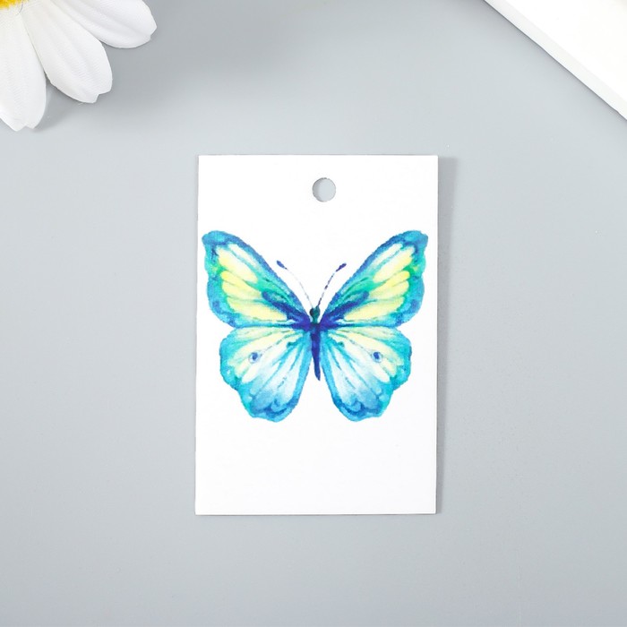 Бирка Бабочка голубая 4х6 см