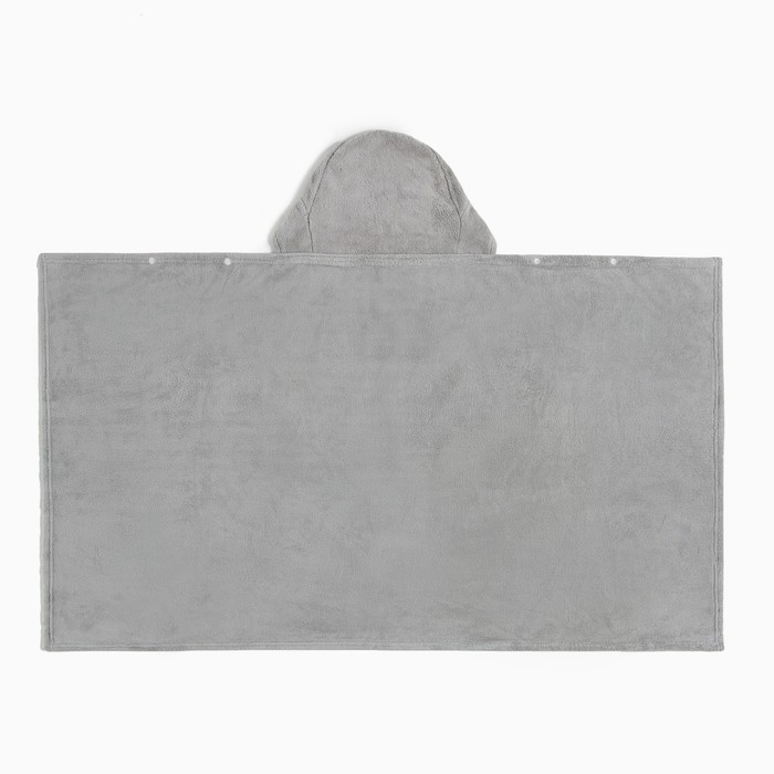 Полотенце с капюшоном Крошка Я,  цв. серый, 67*120 см, 100% п/э,  280 г/м2