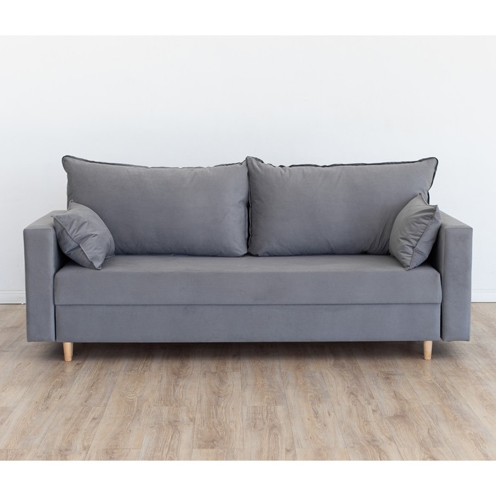 Прямой диван «Венеция», механизм еврокнижка, велюр, цвет серый прямой диван венеция механизм еврокнижка велюр цвет фиолетовый