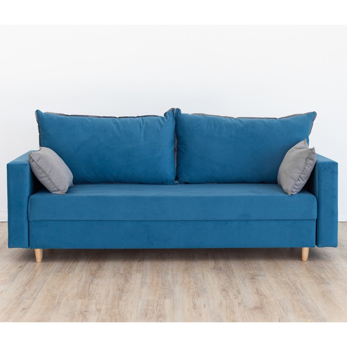 Прямой диван «Венеция», механизм еврокнижка, велюр, цвет синий прямой диван венеция механизм еврокнижка велюр цвет фиолетовый