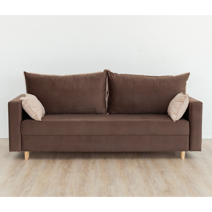 Прямой диван «Венеция», механизм еврокнижка, велюр, цвет коричневый прямой диван венеция механизм еврокнижка велюр цвет горчичный