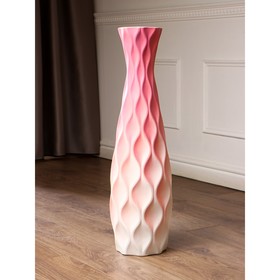 Ваза керамическая "Вектор", напольная, розовая, 72 см