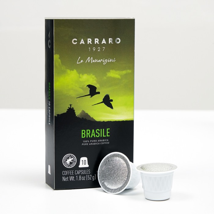 Кофе молотый в капсулах Carraro BRASILE, 52 г