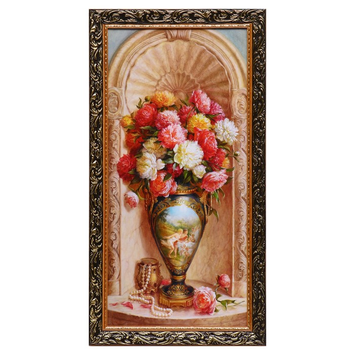 Картина "Цветы в вазе" 40х77см