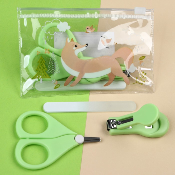 Маникюрный набор детский для самых меленьких «Лиса» (ножницы+щипчики+пилка)