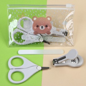 Маникюрный набор детский для самых меленьких «Мишка» (ножницы+щипчики+пилка) Ош