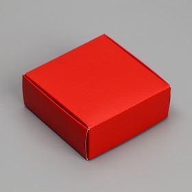 Коробка подарочная под бижутерию двухсторонняя, упаковка, «Красная», 7.5 х 7.5 х 3 см
