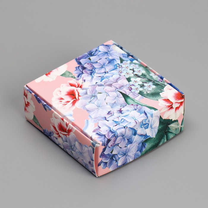 Коробка под бижутерию «Цветы», 7.5 × 7.5 × 3 см