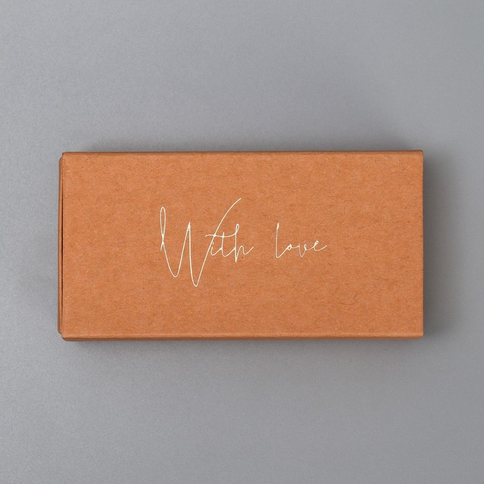 Коробка под бижутерию крафтовая «With love», 10 × 5 × 3 см
