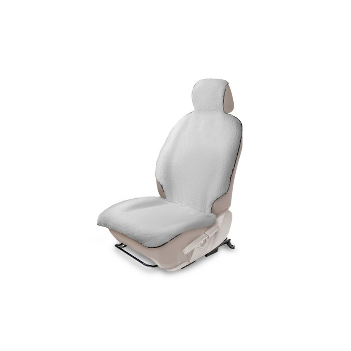 Меховая накидка на сиденье с подголовником AutoFlex, овчина, белый