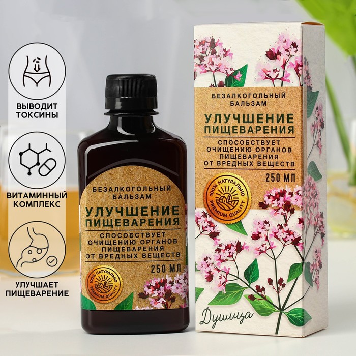 

Бальзам для здоровья «Улучшение пищеварения» с душицей, 250 мл.