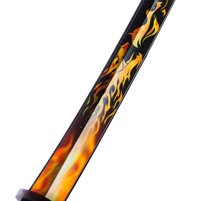 Сувенирное деревянное оружие "Катана драгон с огнем", 65см
