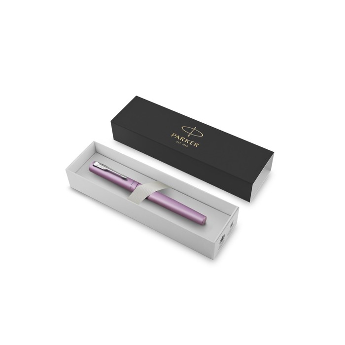 цена Ручка-роллер Parker VECTOR XL LILAC, тонкая 0.8мм, подар/уп 2159778