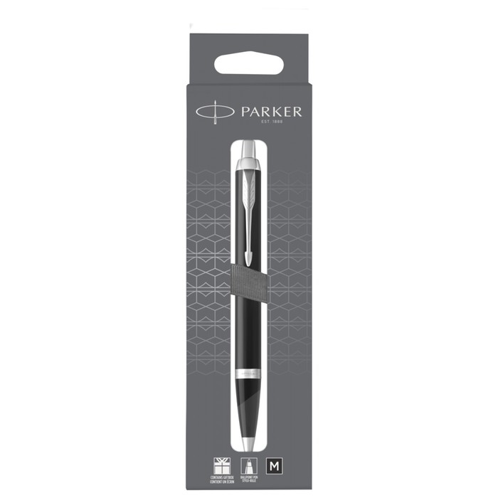 Ручка шариковая Parker PARKER IM ESSENTIAL MATTE BLACK CT, средняя 1.0мм, черная, подар/уп