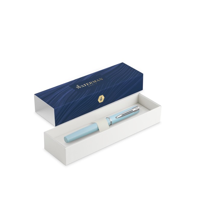 Ручка перьевая Waterman ALLURE PASTEL, 0,7 мм (F), синий корпус, подар/упак 2105222 перьевая ручка waterman carene black sea gt перо f s0700300