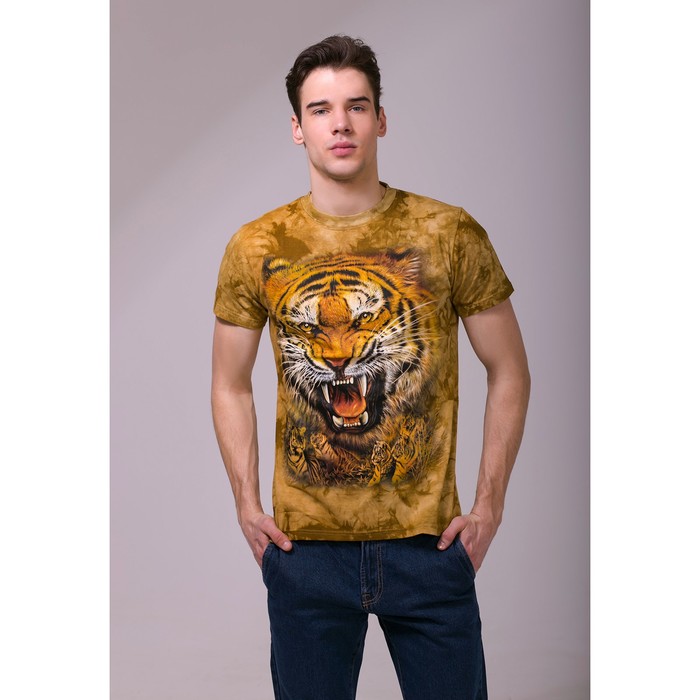 Футболка мужская Collorista 3D Safari, размер M (46), цвет бежевый