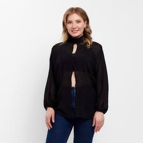 Рубашка женская MINAKU: Cotton collection цвет черный, р-р 50-52