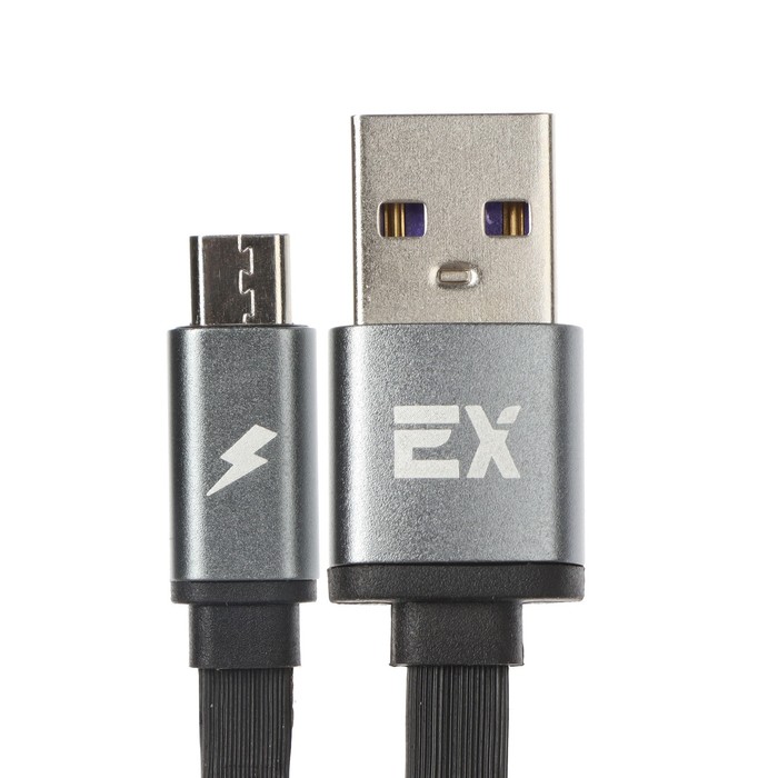 

Кабель Exployd EX-K-1311, microUSB - USB, 2.4 А, 1 м, силиконовая оплетка, плоский, черный