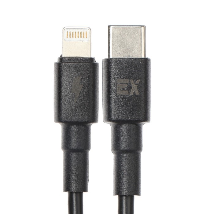 

Кабель Exployd EX-K-1232, Type-C - Lightning, 3 А, 1 м, силикон, быстрая зарядка, черный