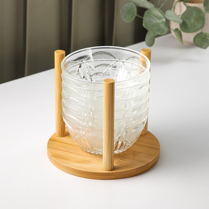 фото Набор стеклянных салатников на подставке «вирго», 330 мл, d=12,5 см, 6 шт