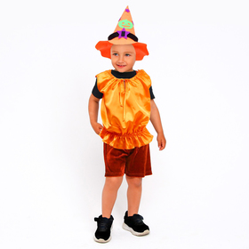 Карнавальный костюм Тыква,жилет,шляпа оранжевая,рост 98-110