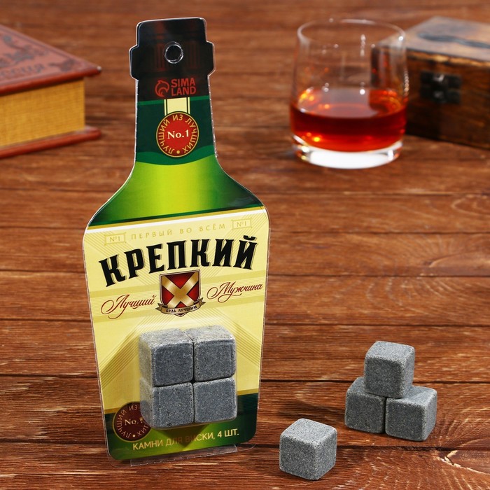 Набор камней для виски «Крепкий», 4 шт набор камней для виски русскому мужику 4 шт