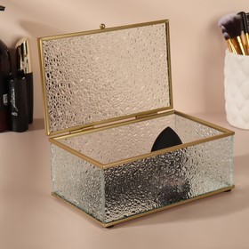 

Органайзер для хранения, с крышкой, 1 секция, 17 × 11,5 × 7 см, в картонной коробке, цвет прозрачный/медный