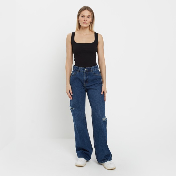 Джинсы женские, цвет тёмно-синий, размер 34 (40) джинсы amisu 40 размер
