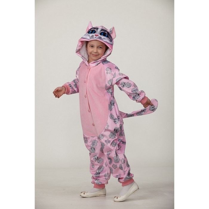 цена Карнавальный костюм кигуруми «Кошечка», цвет розовый, рост 116 см
